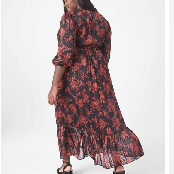 Lane Bryant Romantic Red Floral Maxi Dress, Size 24 - Picture 2 of 15